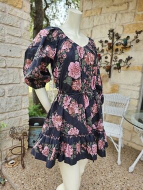 New Cleobella Floral Haley 100% Organic Cotton Mini Dress Juliet Size XS